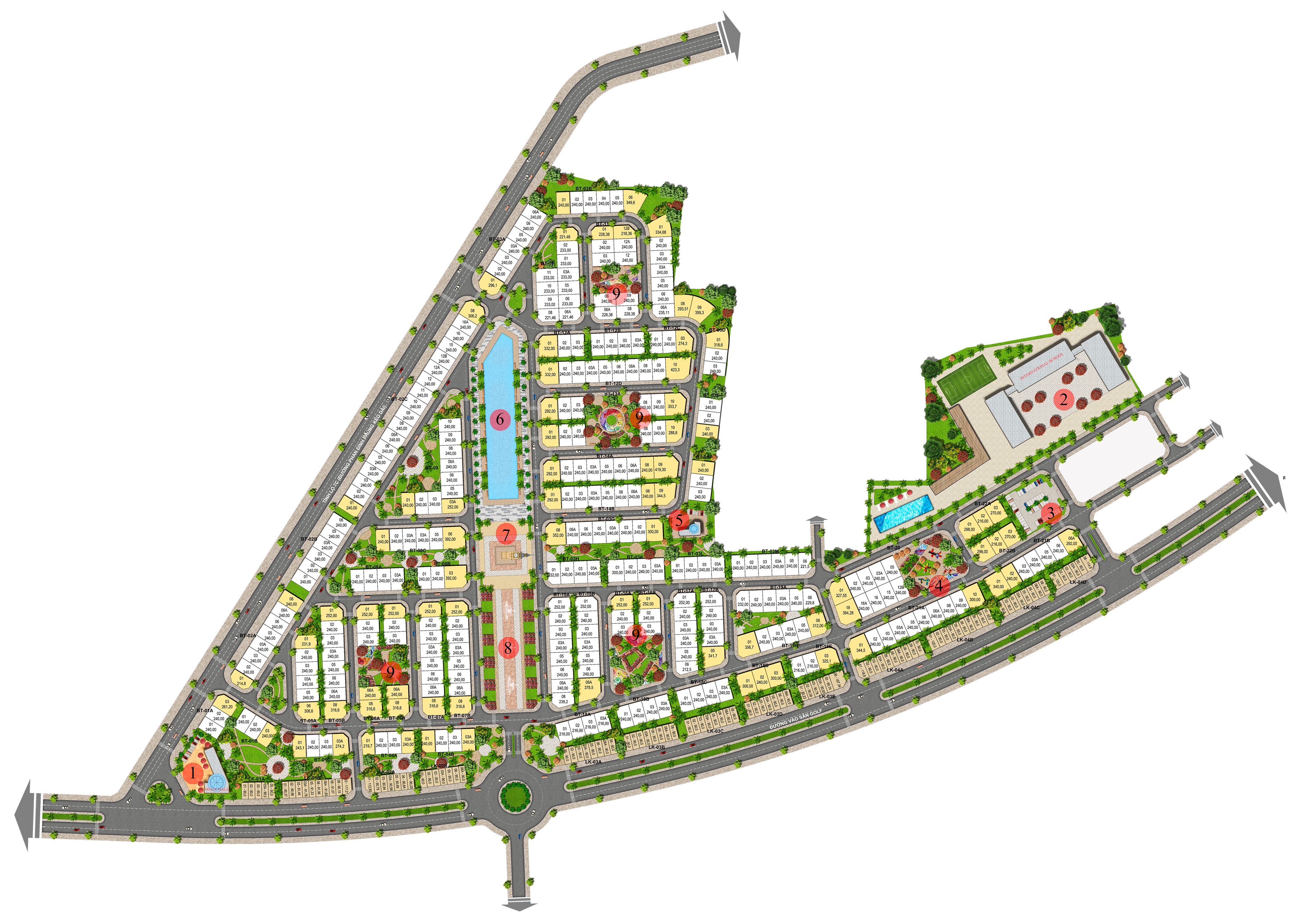 sơ đồ phân khu 1 PHONG SƠN dự án FLC GIA LAI